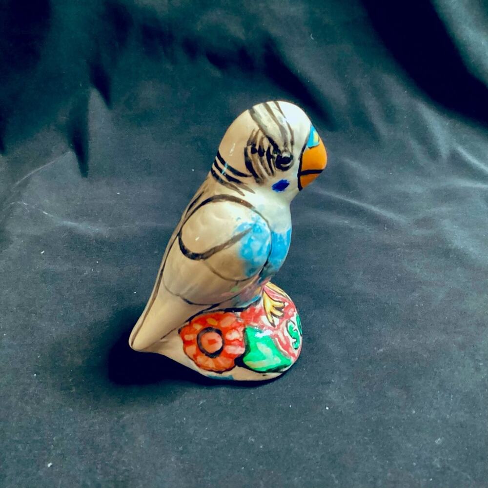 Hand Crafted Ceramic Parakeet Figurine